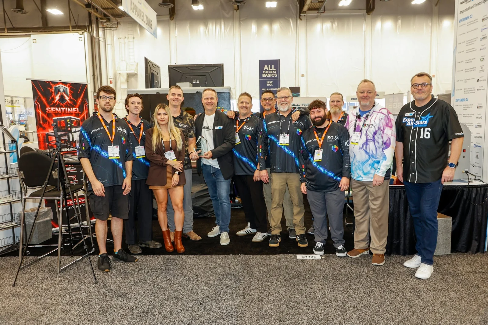 The SuperGamut team and guests at the Printing United booth